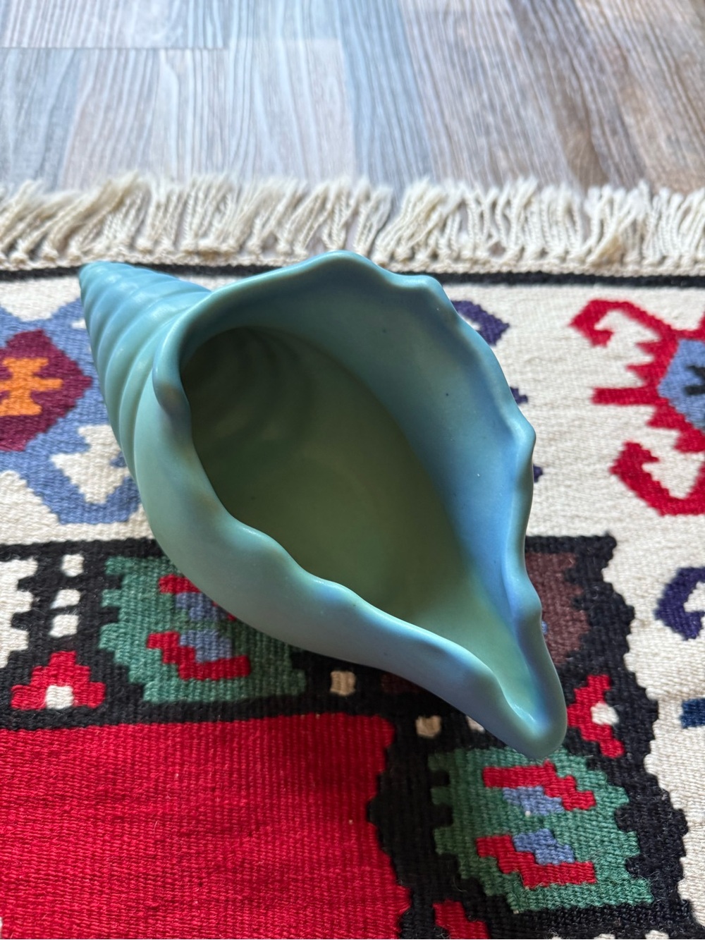 Van Briggle Pottery Seafoam Blue Ceramic Conch Shell